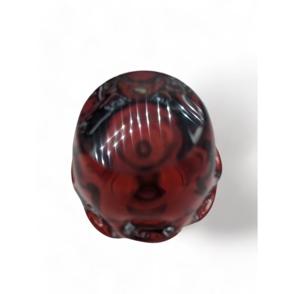 Vintage Aseda Swedish Art Glass Bergstrom Ruby Thumbprint Glass Decanter 7 in - Picture 10 of 14